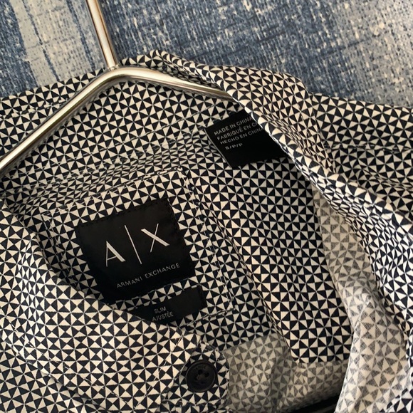 Armani exchange patterned dress shirt size S - Picture 3 of 3